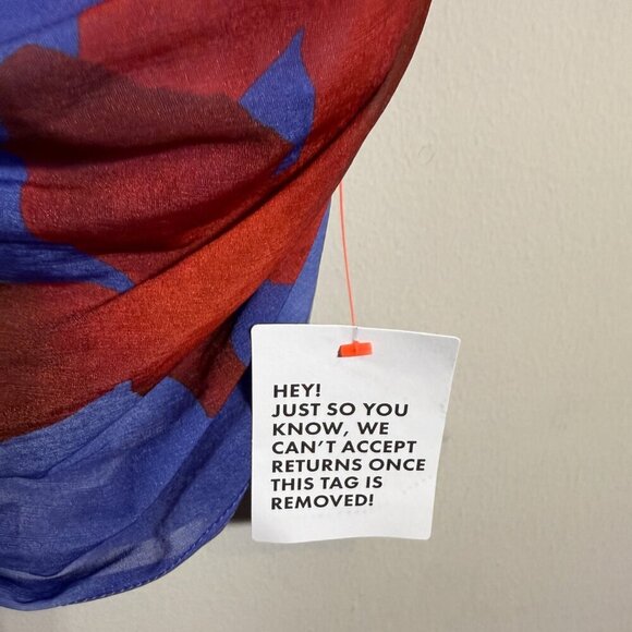 ASOS High Neck Backless Floral Mesh Mini Dress Women's 6 Blue Red Going Out NWT - Picture 11 of 16